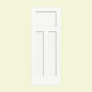 JELD-WEN 30 in. x 80 in. Craftsman White Painted Smooth Soli