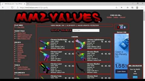 MM2 value list 2020 - YouTube