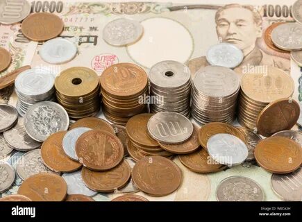 Japanese yen banknotes and coins. 