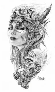 Shamaness Warrior tattoos, Warrior tattoo, Female warrior ta