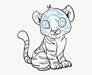 How To Draw Baby Tiger - Drawing Of A Baby Tiger, HD Png Dow