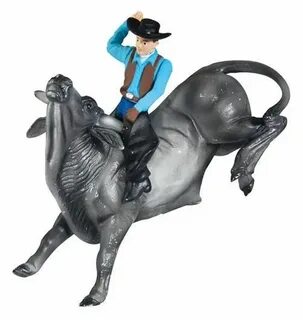 Breyer Stablemates Toy Plat Set Rodeo Bull & Cowboy Figure L