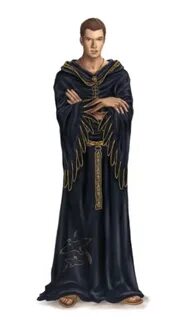 Male Human Young Wizard in Black Robes - Pathfinder PFRPG DN