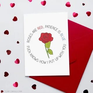 Sarcastic Funny Valentine's Card Roses Are Red Poem Etsy Ind