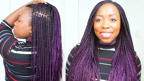 Box Braids Purple Hair at Home On Natural Hair small box bra