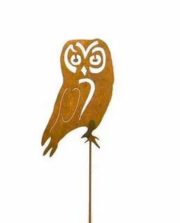 Owl Rust Metal Garden Decoration Bird Yard Art Stake Yard ar