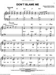 Fields - Don't Blame Me sheet music for piano solo (PDF)