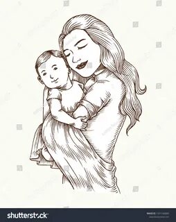 Mothers Love Illustration Mother Day Hand Stock Vector (Roya