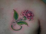 Rose With Stem Tattoo On Shoulder - Rose Tattoo HD