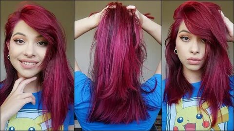 How I Dye My Hair Magenta / Burgundy Red - YouTube Magenta h