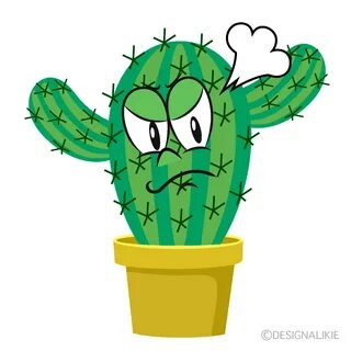 Free Angry Foliage Cactus Cartoon Image ｜ Charatoon