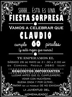 Invitacion Para Una Fiesta Sorpresa - On Log Wall