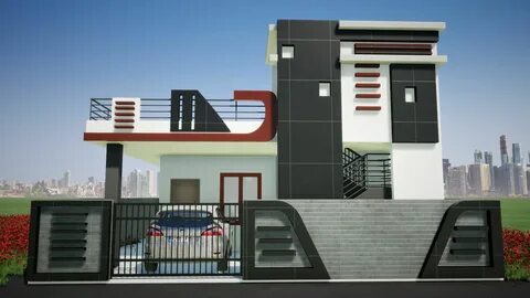simple Elevation in Revit Single floor house design, Small h