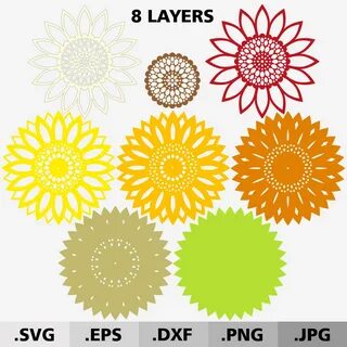 3d Mandala Sunflower SVG Files For Cricut. Flower SVG