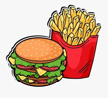 Pop Clipart Fast Food - Hamburger And Fries Clipart , Free T