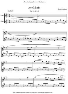 flute duet schubert ave maria sheet music - 8notes.com