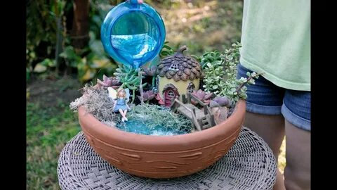 How to Build a Fairy Garden with a Working Pond - YouTube
