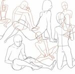 Cute Sitting Down Poses Drawing - Happiness
