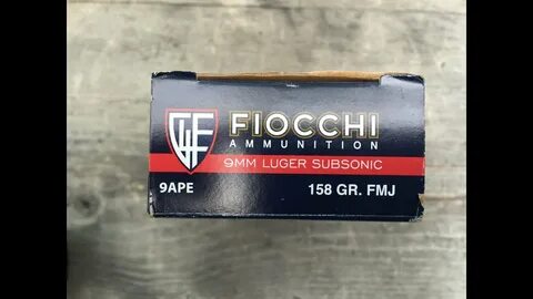 9x19mm, 158gr FMJ Fiocchi Subsonic (9APE) Velocity /Function