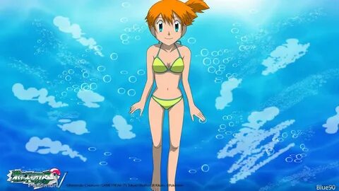 Iris from Pokemon BW in a swimsuit underwater. Description f