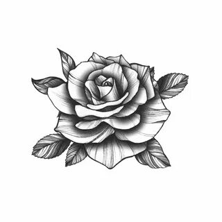 Black Vintage Rose Temporary Tattoo / Rose Tattoo / Black Et