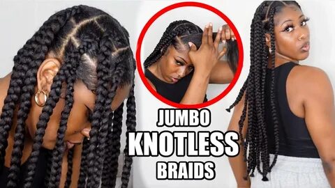 I tried LARGE KNOTLESS BRAIDS on my type 4 natural hair 😱 👀.