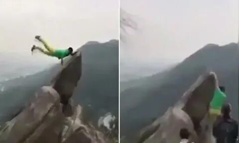 Chinese man falls while trying to get the perfect photo Dail