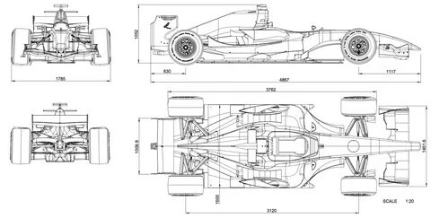 Dallara GP208 blueprint Blueprints, Cool car drawings, Car d