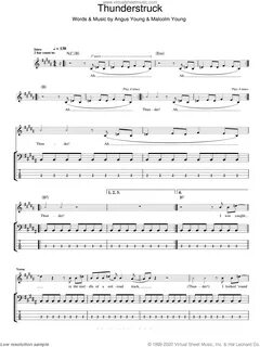 AC/DC - Thunderstruck sheet music for bass (tablature) (bass