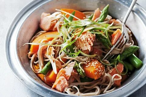 Salmon and sweet potato soba noodles - Recipes - delicious.c