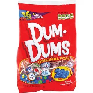 Dum Dums Sugar Candy Lollipop Cherry Original Pops Adult T-S