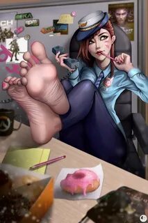 Officer D.Va (Overwatch) Feet/Soles (JE Version 1) by pervyf
