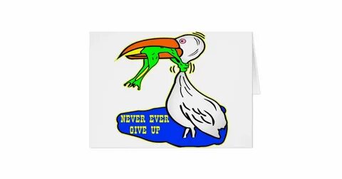 Frog Choking Bird Never Ever Give Up Zazzle.com