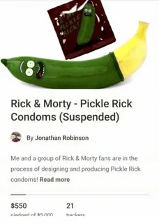 Rick & Morty Pickle Rick Condoms Suspended by Jonathan Robin