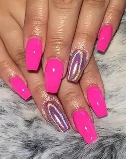 Beautiful pink nail art you can copy - Style2 T Neon acrylic