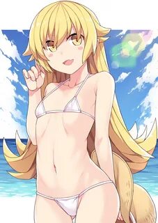 Safebooru - 1girl :d bangs bare shoulders beach bikini blond