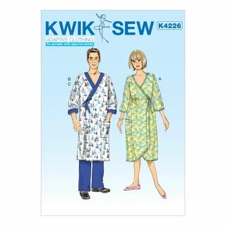 Kwik Sew Sewing Pattern Unisex Adaptive Gowns and Pants-S-M-