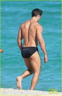 Hot Model Pietro Boselli Hits the Beach in a Speedo in Miami