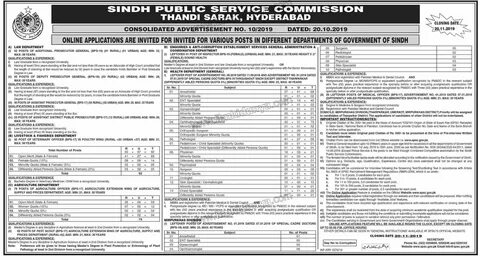 Jobs In Sindh Public Service Commission (SPSC) 21 Oct 2019 P