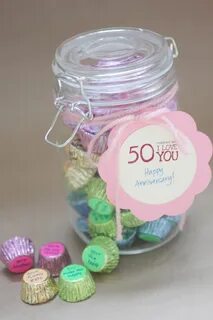 "50 Reasons Why I love You" Candy Jar Gift - Repeat Crafter 