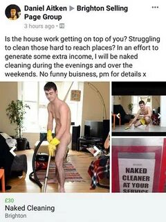 Nude Male House Cleaner