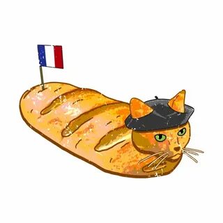 French Bread Cat Loaf Home Throw Pillow Swag by CCDesign