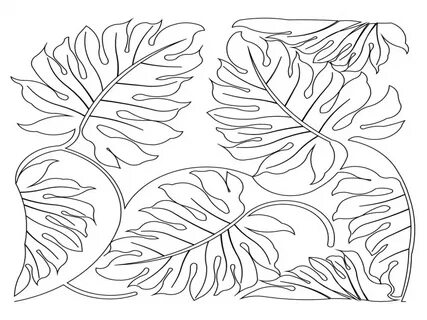 Jungle Leaves Coloring Pages