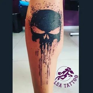 Punisher Tattoo Punisher tattoo, Punisher skull tattoo, Leg 