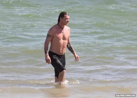 Gavin Rossdale Shirtless And Bulge Beach Photos - Gay-Male-C