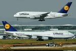 Lufthansa Airbus 380 & Boeing 747. New meets old. Boeing 747