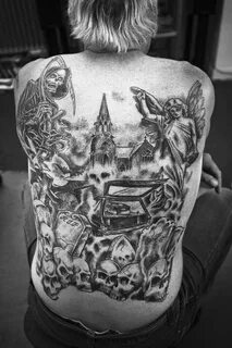 Graveyard tattoo Graveyard tattoo, Scene tattoo, Angel tatto