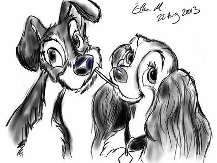 Lady and the Tramp Sketch Lady and the tramp, Disney drawing