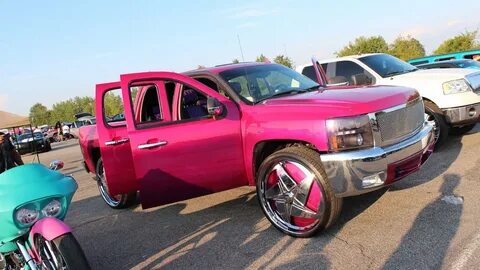 Veltboy314 - Candy Pink Chevy Silverado on 28" DUB Floaters 