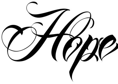 "Hope" - tattoo phrase, download free scetch